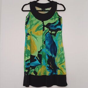 Women's Enfocus Studio Green/Blue/Black Forest Colors Midi Dress Size 4